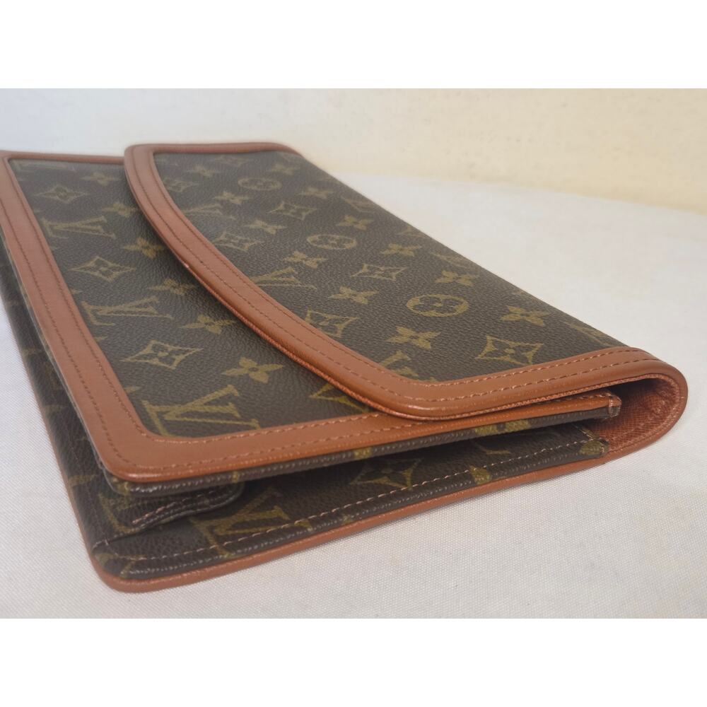 Louis Vuitton Dame GM Pochette Monogram Canvas Clutch Bag Vintage Made in France - Picture 2 of 13
